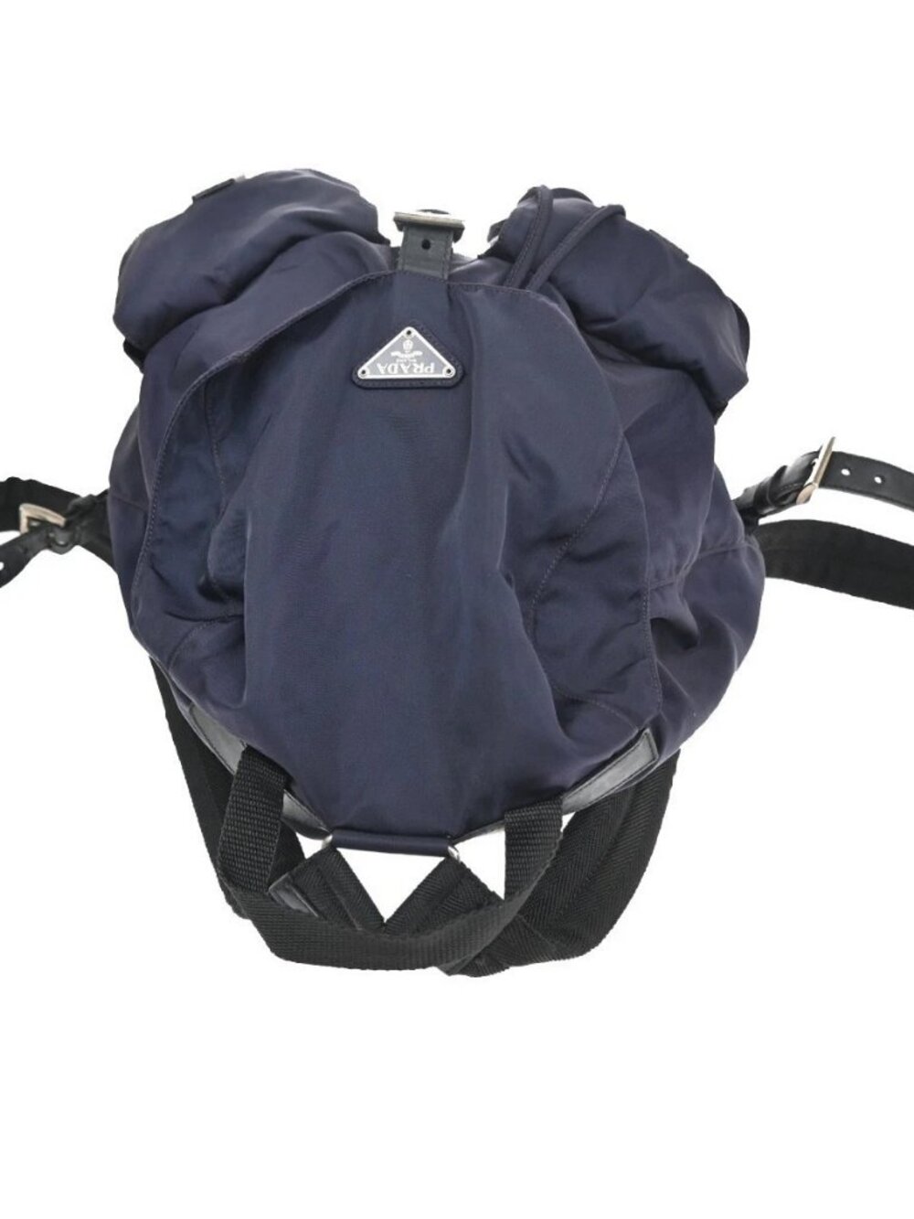 PRADA MILANO Logo Tessuto Drawstring Backpack Nylon Leather PE SHW Italy 35CB021 - Picture 5 of 15